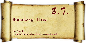 Beretzky Tina névjegykártya